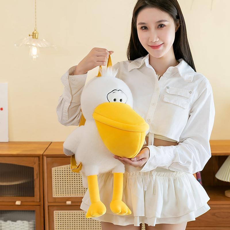 55cm Simulation Animal Pelican Knapsack Plush Doll Big Mouth Bird Bag Plush Toy Super Soft for Boys and Girls Companionship Gift