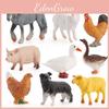 Pvc Farm Animal Model Set With Miniature Poultry And Livestock For Childrens Playroom