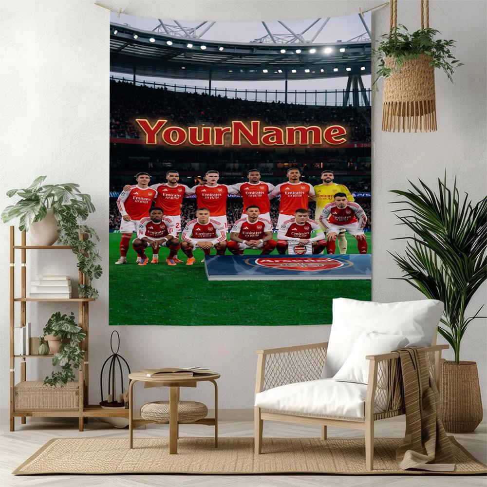 Arsenal Custom Ditt Navn Vægdekoration Vægtæppe Kunst Til Kæledyrsminde Fødselsdag Bryllupsfest Baggrund Familiegave