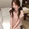 French Gentle Wind Ruffle Leaf Edge T-shirt Women's Summer New Fashion New Thin Versatile Short-sleeved T-shirt Top