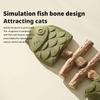 Wood Fish Bone Cat Mint Teeth Grinding Rod Cat Chew Grilled Toy Play Accessory Clean Mouth Kitten Pet Fish Teaser Supplies