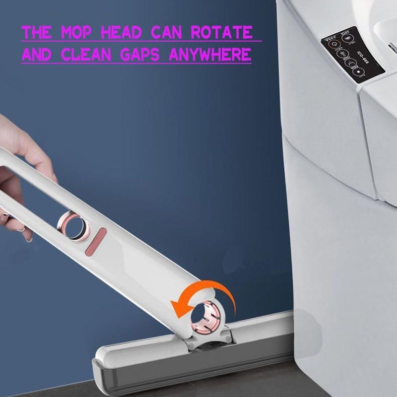 Portable Lazy Absorbent Sponge Mop with Replaceable Sponge Head Foldable Home Cleaning Mop Desktop Window Car Cleaning Tool