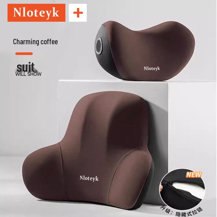 Car Memory Foam Neck & Lumbar Support Pillow Set: Ergonomic Headrest, All-Season Seat Back Cushion