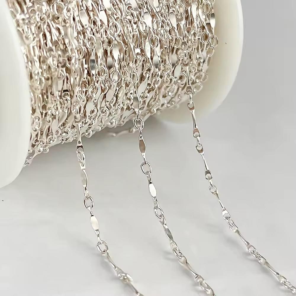Hot Sale 14k Gold Filled 1.3mm Dapped bar Chain Bracelet Necklace Bulk Chain for Jewelry Making 8.5*1.3mm