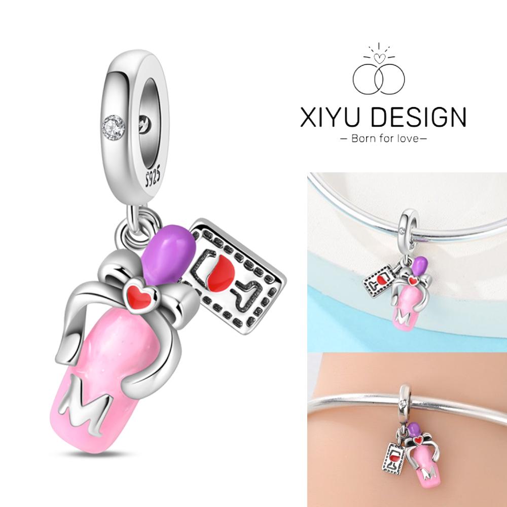 

Copper Pink Beer Bottle Tipsy Pendant Beads Charms Fit For The Brand S Diy Bracelet Women Jewelry Girlfriend Gifts белый