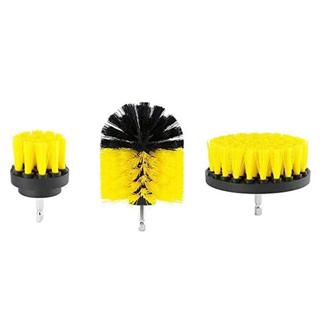 3pcs Drill Brush Attachment Set Power Scrubber Brush With Drill Scrub Brush For Cleaning Showers Tubs Bathroom Tile Grout Carpet