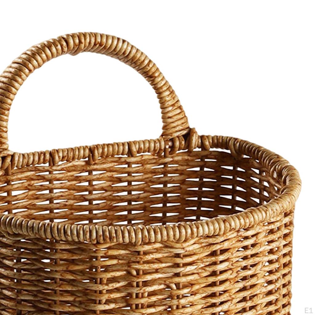 Multifunctional Wall Hanging Baskets Storage Decorative Basket Bin Plants Holder with Handle Kitchen