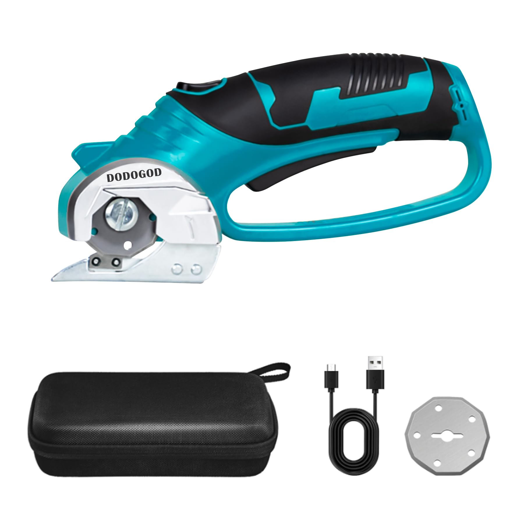 

DODOGOD Electric Electric Cardboard Fabric Rechargeable Cordless Electric Scissors Cutter, Multi-Cutter, Cutter, Cutter, Scissors, Multi-Cutter, синій