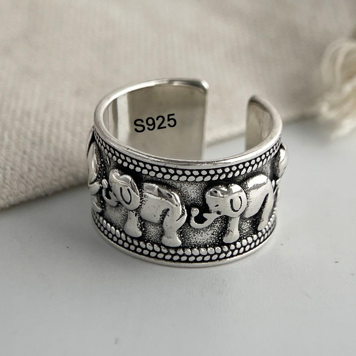 

925 Sterling Silver Rings for Women Couple Minimalist Handmade Simple Retro Flower Heart Ring Fine Jewelry Gift Prevent Allergy resizable