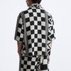 Zara Loose Geometric Pattern Casual Polo Shirt Men shirts Black White 6085464-064