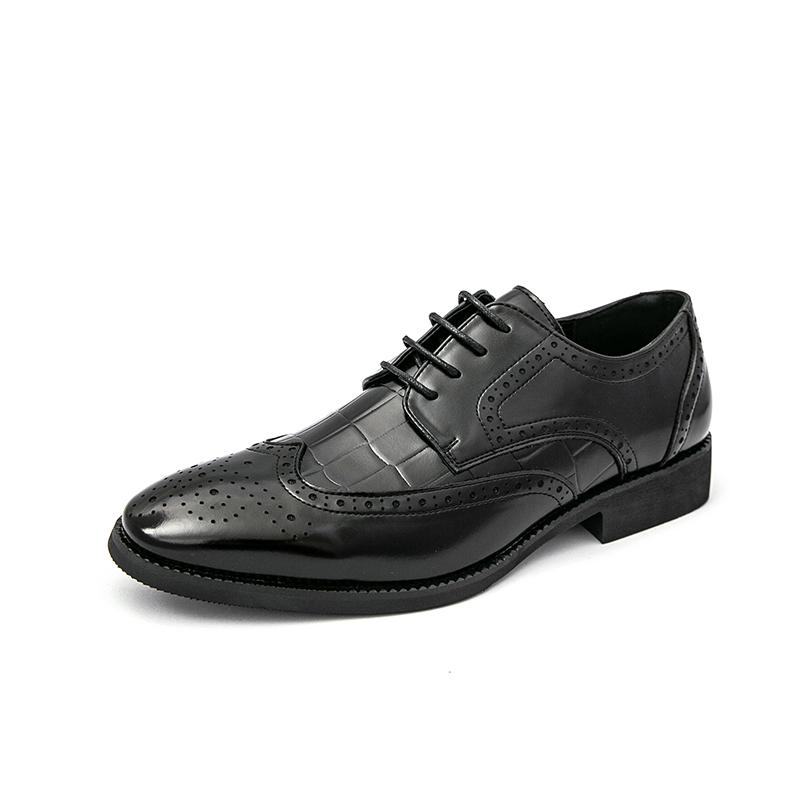 

Модная Ретро Мужская Формальная Кожаная Обувь Мужская Шнуровка Деловая Модная Костюмная Кожаная Обувь Свадебная Банкетная Обувь Размер 38-46 38 чёрный