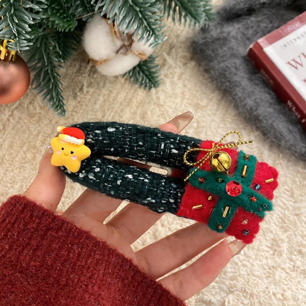 Felt Christmas Tree Hair Clip Elk Xmas Wool Barrettes Unique Santa Claus Hairpin  Girls