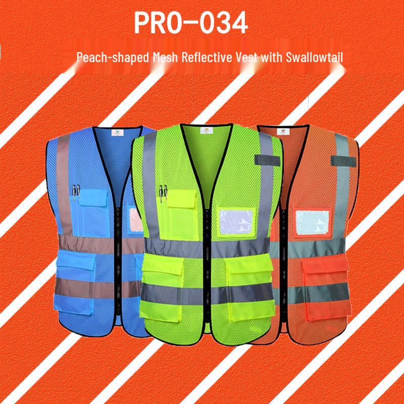 Fluorescent Reflective Work Vest for Construction Safety