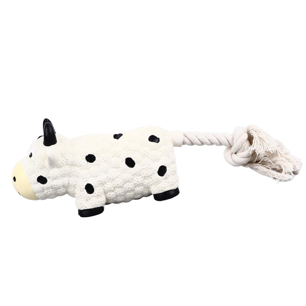 Latex Dog Toy Squeaky Soft Interactive Unique Shape Puppy Chewing Toy for Indoor Small Medium Dogs Cow