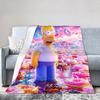 S-Simpsons Homer Donut Fantasy World Soft Comfy Blankets  Fashion Picnic Throw Blanket Bedroom Flannel Bedspread Sofa Bed Cover
