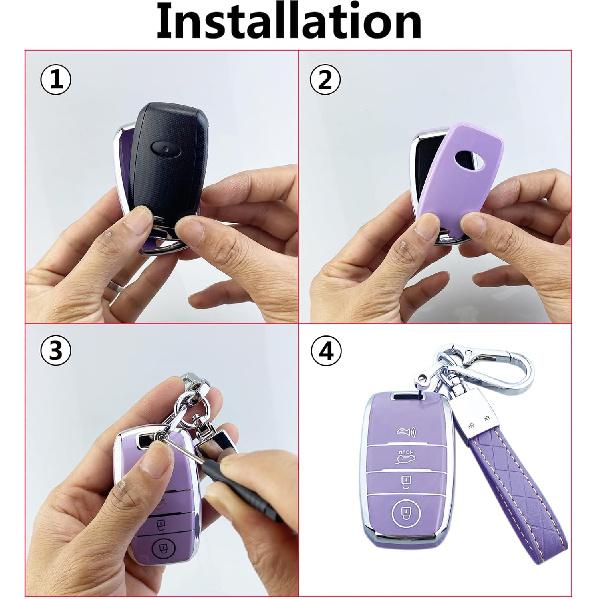 Key Fob Cover Case Compatible with Kia Forte Forte Koup NIRO Optima Rio Sorento Soul Sportage Accessories Shell