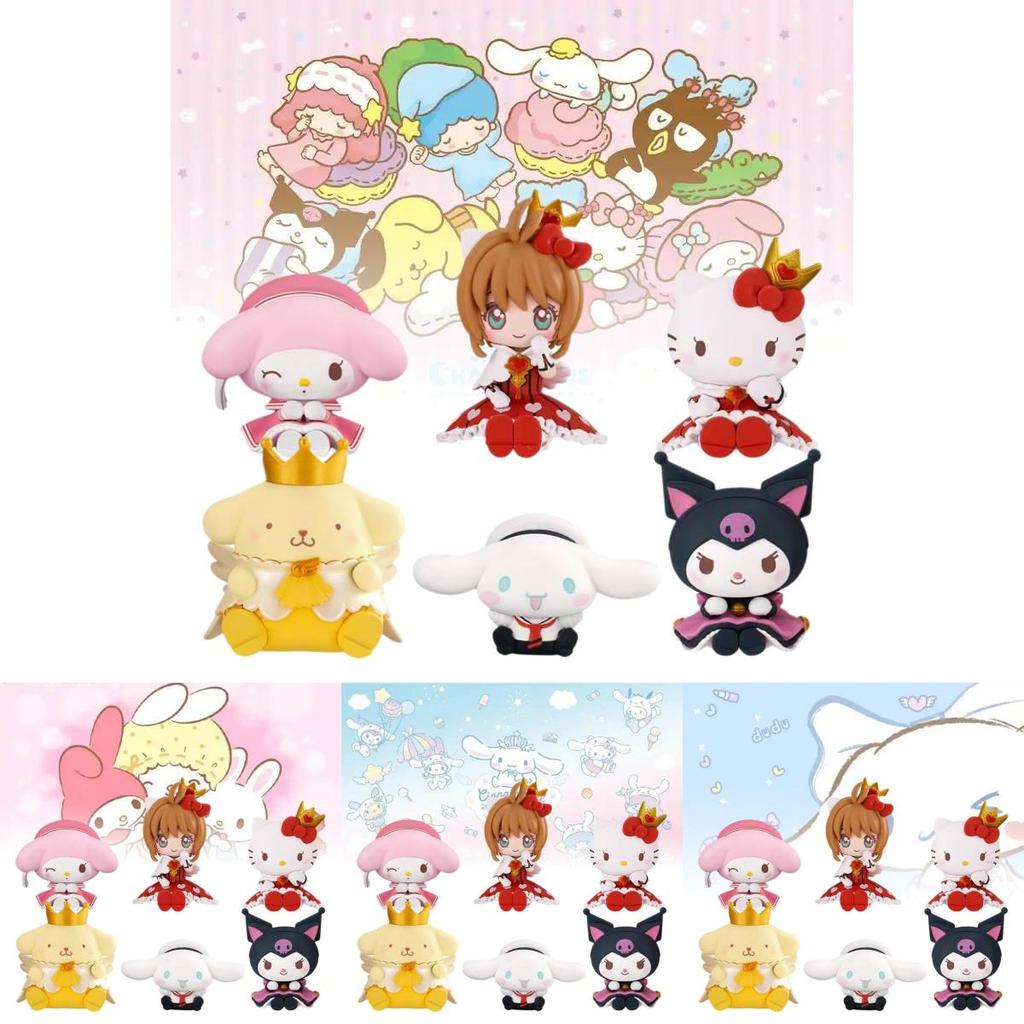 Cute Pvc Sanrio Collectible Figures Set With Kuromi Cinnamoroll Pudding Dog And Sakura Style