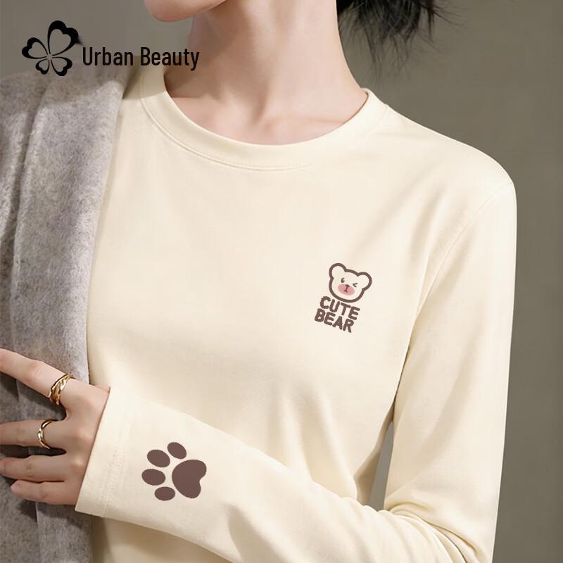 

Urban Beauty Women s Pure Cotton Long Sleeve T-Shirt with Cartoon Bear Print XL