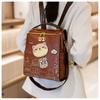 2026 New Premium Sense PU Women's Backpacks Versatile Casual Simple Large Capacity Lady Single Shoulder Bag Cute Cartoon Bear Outdoor Travel Rucksacks