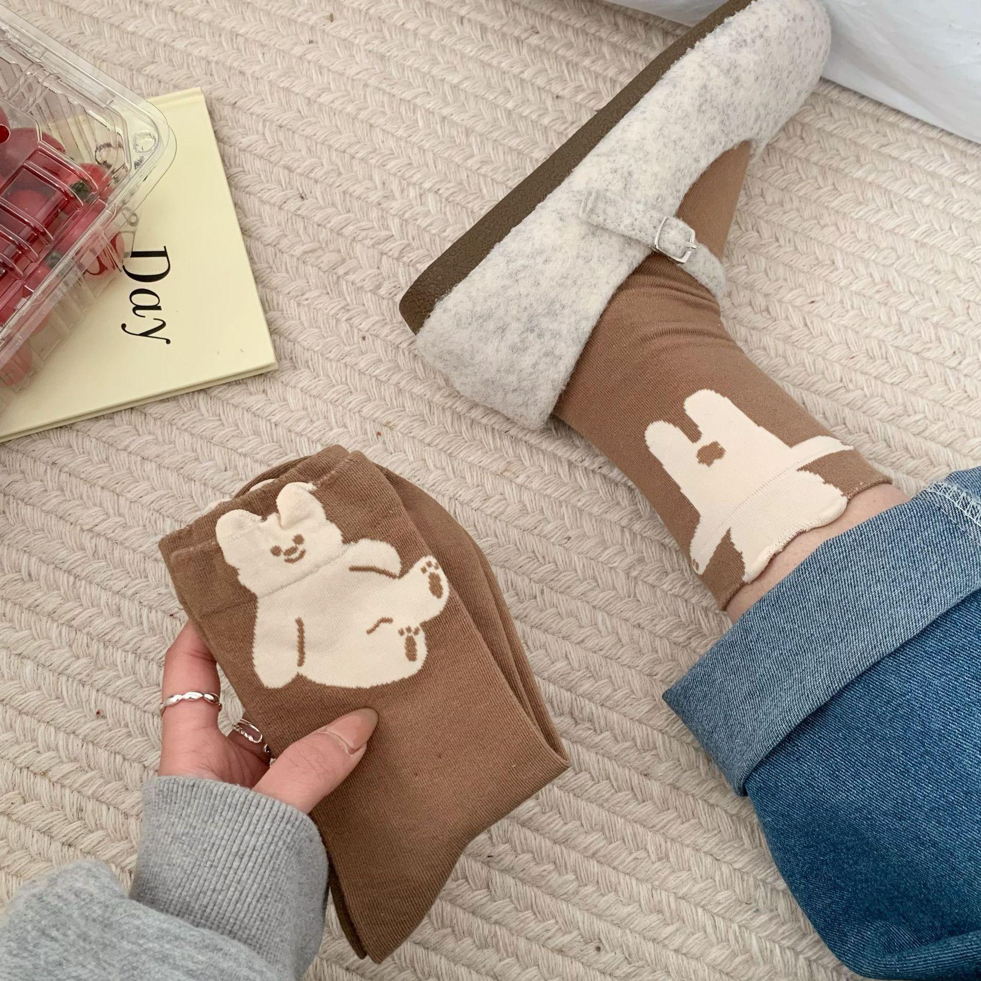 

Dongdaemun Cartoon Animals Sweet And Cute Mid-Leg Socks Casual Trend Niche Cotton Socks one size fits all