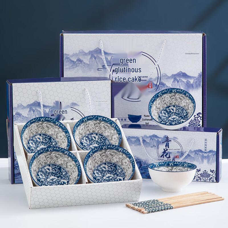 MUTTI Hand-painted Ceramic Bowl & Chopstick Gift Set