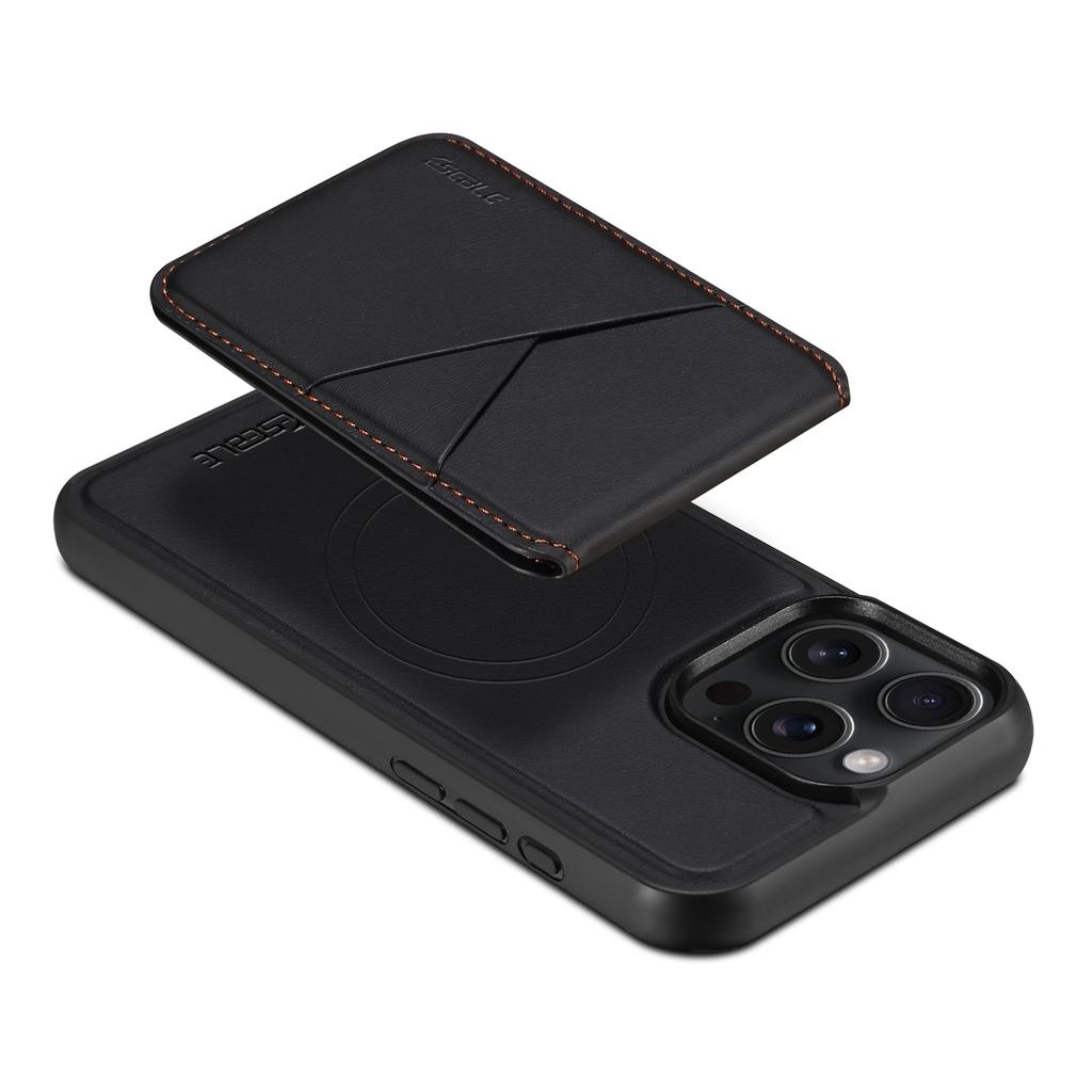 ESEBLE E3 For iPhone 14 Pro Max Magnetic Case with Detachable Card Holder Leather+TPU RFID Blocking Phone Cover