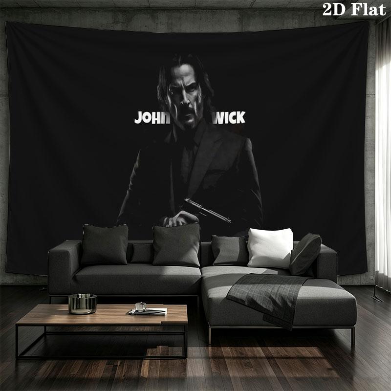 John Wick Art Wall Tapestry, Aesthetic Printed Fabric Blanket, Suitable for Bedroom, Living Room, and Home Decor.