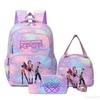 Three-Piece Kpop Demon Hunter Girl Color School Bag Lunch Bag Pencil Case Set Gift Box