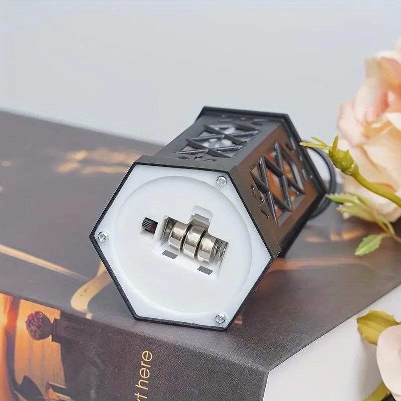 Retro Desktop Lamp - Halloween Ambient Decor & Creative Gift, Hexagonal/LED Wind Lamp, Candle Lamp, Portable Pony Lamp