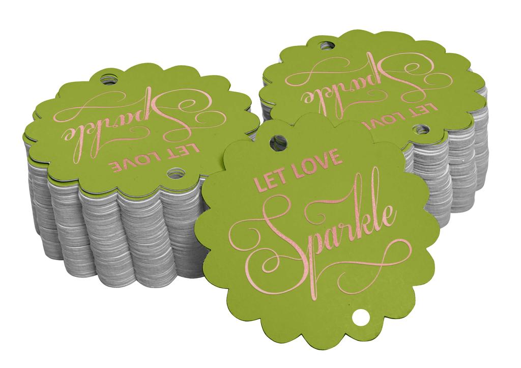 Inkdotpot 100 Pack Let Love Sparkle Wedding Favor Paper Tags Craft Real Gold Foil Hang