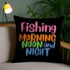Morning Noon Cushion Cover Plush Fabric Soft Double-Sided Printed Invisible Zipper Sofa Pillow Case Home Decor
