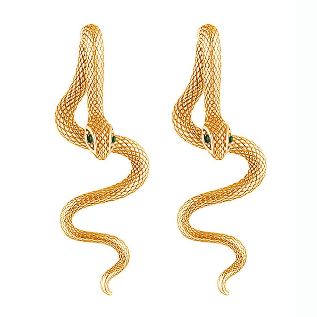 2024 New Gothic Snake Shape Earrings Detachable Texture Darkness Snake Long Earrings for Men Women Halloween Hiphop Jewelry Gift