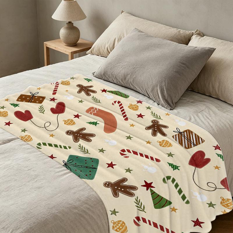 Thick Christmas Theme Flannel Blanket – Soft, Warm & Cozy, Ideal for Home, Winter, Guest Room, Single Backup