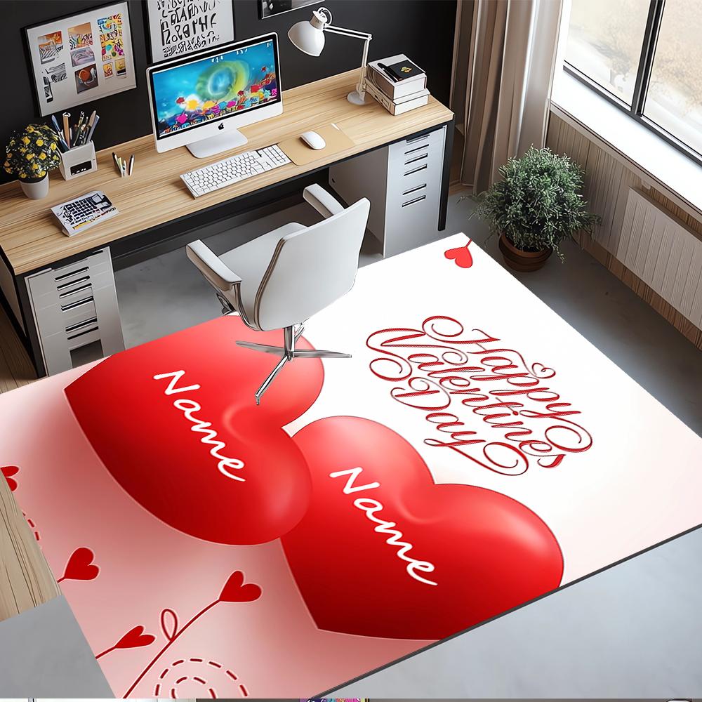 Custom Name Love Printed Carpet,Rug for Office Chair Living Room Bedroom Kitchen Room Decor Gifts.