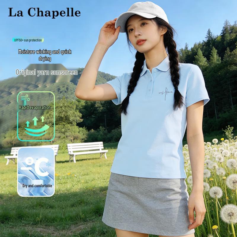 

Женская рубашка-поло La Chapelle 5A с антибактериальным эффектом из ледяного шелка, защита от солнца L