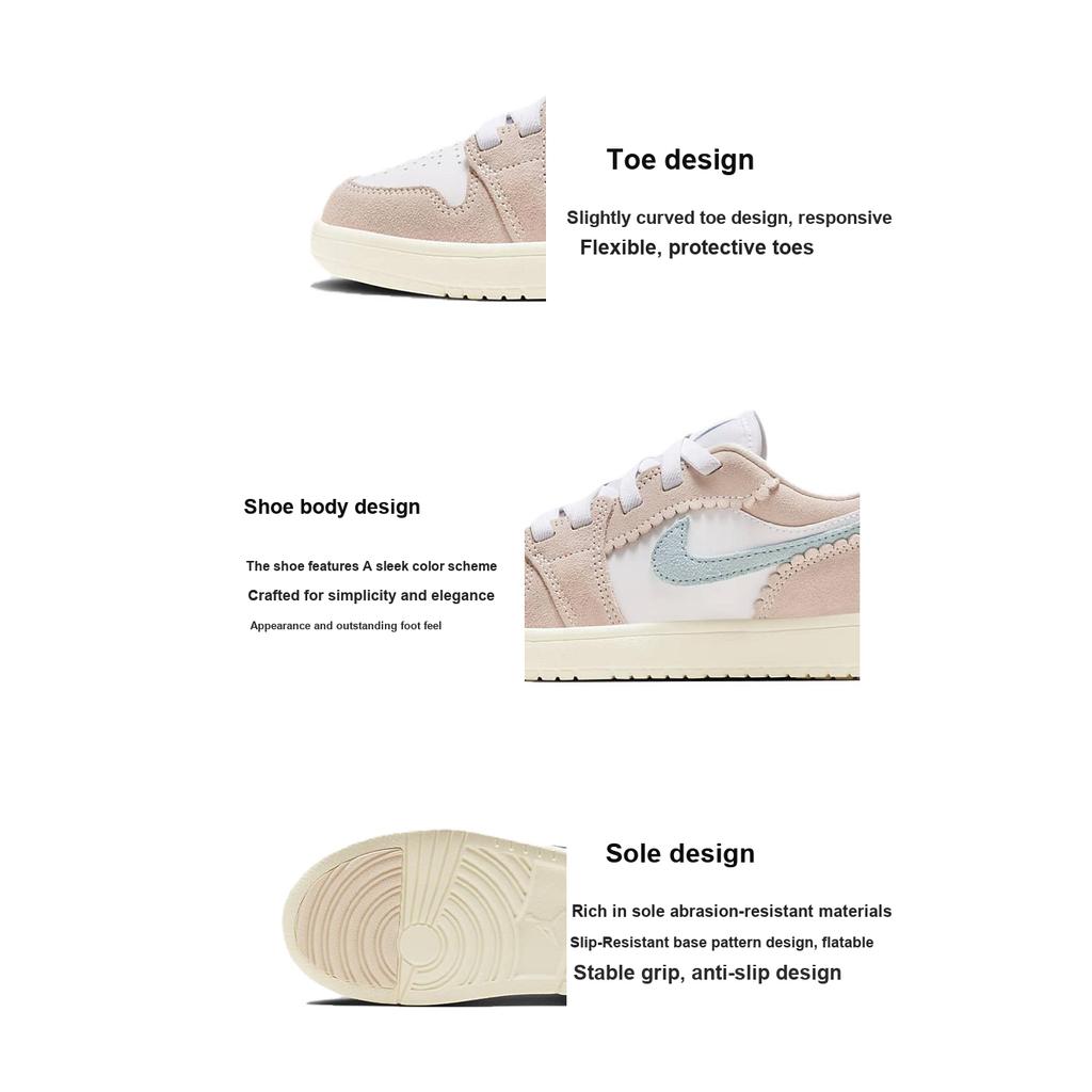 Air Jordan 1 Low ALT SE PS Scalloped Edge Kids Sneakers Pink Guava-Ice Jade-Ice DZ6961-800