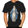 Virgin Mary Printed Short Sleeve Unisexs T Shirts Summer Casual Cotton Hip Hop Tops Tees