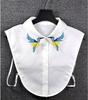 Women's Fake Collar Shirt White Fake Collar Women Detachable Collars Embroidery Cotton False Collar Shirt Col Amovible Femme