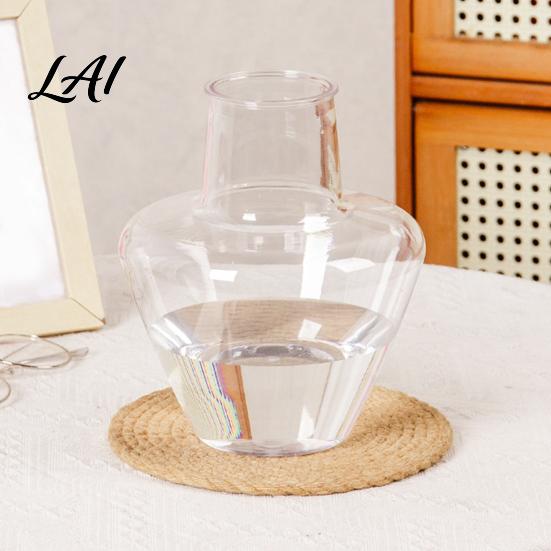 Indoor Hydroponic Plant Pot Clear Vase Glass-Like Plastic Holder Modern Vase for Plants Table Centerpiece Home Desk Shelf Decoration Transparent