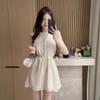 Design sense neck temperament sleeveless dress women's summer new sweet French vacation style off-the-shoulder skirt