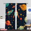 Flat Printing Window Curtains Cubes Girls Kids Rainbow Versatile Polyester Without Electricity Birthday Party Set Of 2 Made