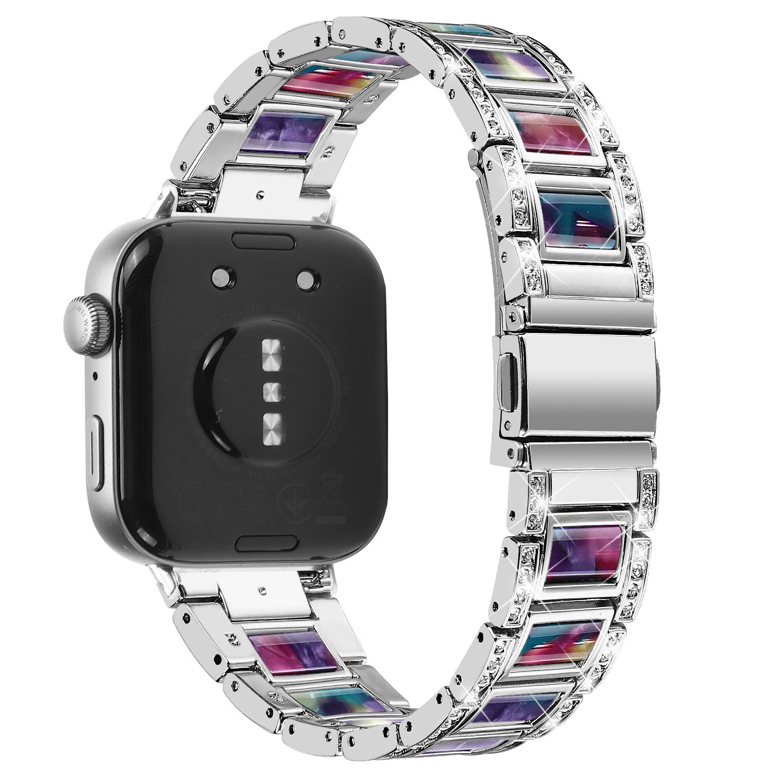 

Для Huawei Watch Fit 3 Металевий сплав Ремінець для годинника Стрази Смола Браслет на зап ястя As shown I