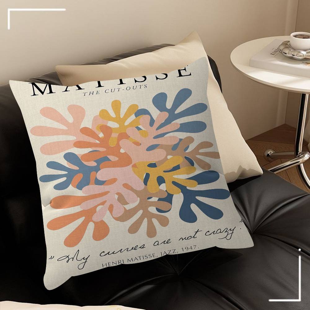 Abstract Flowers Matisse Personalized Pillow Cover Kids Bedroom Wild Party Decor Pillowcase Kid Birthday Shower Gift