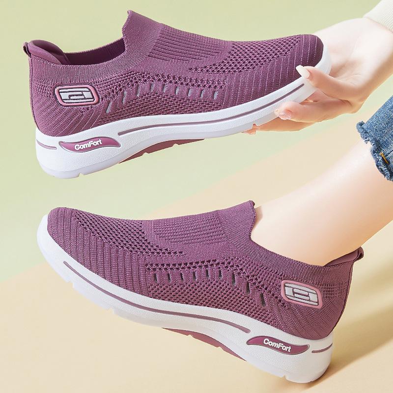 Flying Woven Soft-soled Breathable Single Shoes Women's Spring New Women's Casual Shoes One-pedal Women's Shoes