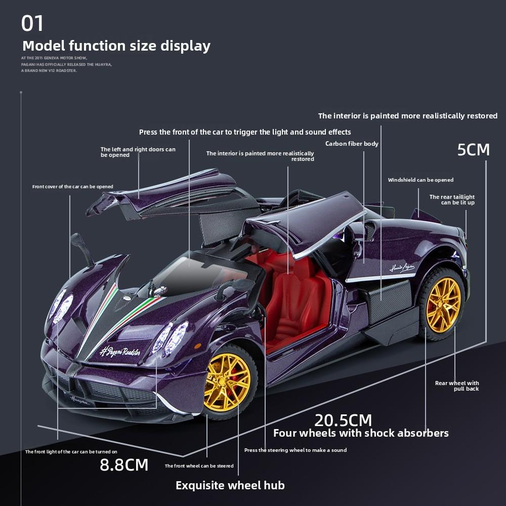 Alloy 124 Scale Car Model Toy Sound Light Children Playroom Decor Festival Gift