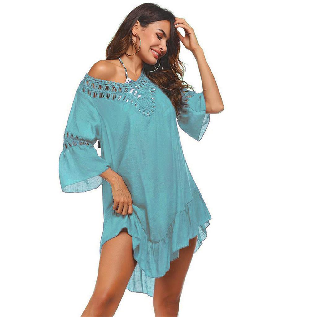 Dámské šaty Patchwork Beach Coverups Coverups bez zad