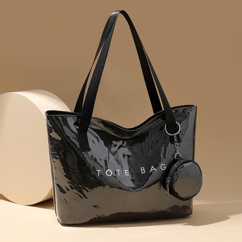 Large Capacity DuPont Paper Jelly Bag Fashion Versatile Transparent Waterproof Tote Bag Commuter Tote Bag