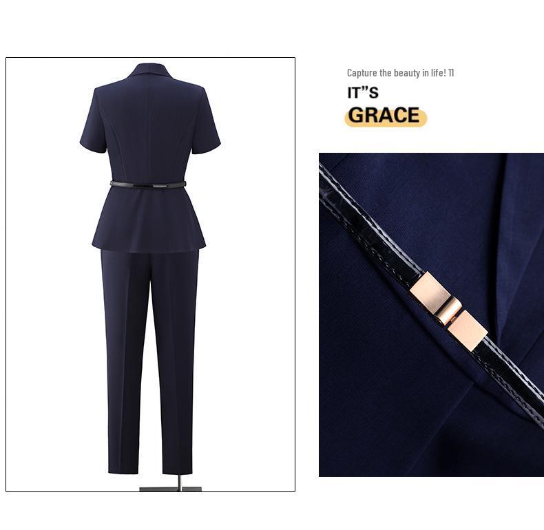 Women's High-End British Style Summer Suit Set - Professional Workwear for Sales Managers
