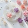 6-Cavity Silicone Mold for Rose Scented Wax Tablets and Pendants