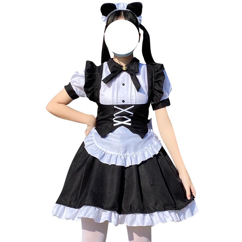 New Black And White Lolita Gothic Maid Uniform Halloween Lolita Women's Dress